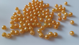 Korálky kulaté 6 mm (meruňka 27), 10g/cca 100 ks
