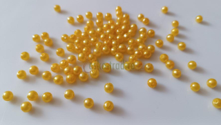 Korálky kulaté 6 mm (tm. žluté 23), 10g/cca 100 ks