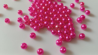 Korálky kulaté 6 mm (tm. růžové 48), 10g/cca 100 ks