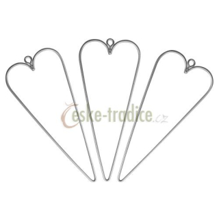Srdce 12x5cm/3ks, drátěný polotovar