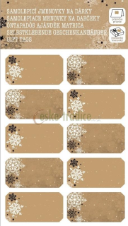 Papírové kraft jmenovky 18x13cm/2 archy (samolepící) 