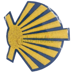 Nášivka/nažehlovačka mušle, 7,3x8cm