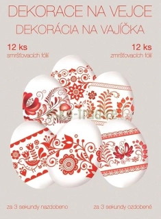 Obtisky navlékací - ČERVENÝ MOTIV 12ks (smršťovací)