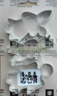 Čert, mikuláš, anděl, 3ks vykrajovačky (81mm)