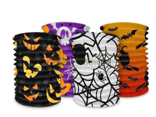 Lampion Halloween, válcový 15cm