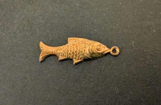 Dekorační kovový díl, rybička - 25.5x8.5x1.6mm - DOPRODEJ