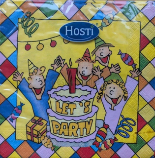 Ubrousky 33x33cm, LET´S PARTY, 20ks/třívrstvé