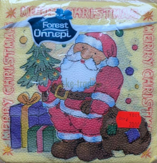 Ubrousky papírové jednovrstvé, vánoční, 20ks - Santa, Merry Christmas