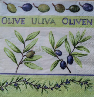 Ubrousek pro decoupage, 33 x 33 cm (vzor - olivy)