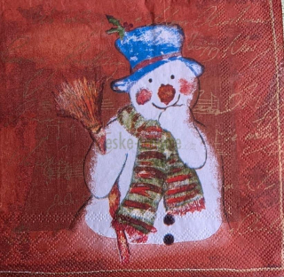 Ubrousek pro decoupage, 33 x 33 cm (vzor - sněhulák)