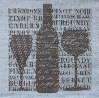 Ubrousek pro decoupage, 33 x 33 cm (vzor - wines sand/víno, pískový)