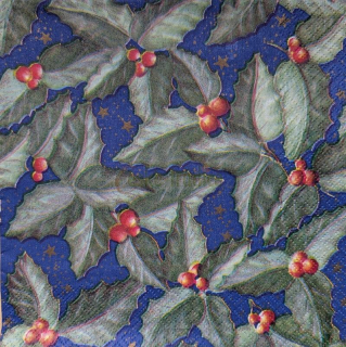 Ubrousek pro decoupage, 33 x 33 cm (vzor - esmína na modrém podkladu)