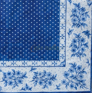Ubrousek pro decoupage, 33 x 33 cm (vzor - Amsterdam / modrobílý)