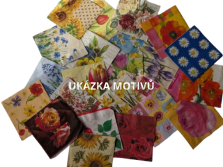 Set FLORA, 10ks - ubrousky pro decoupage, II. JAKOST