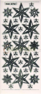 Samolepky hvězdy transparent, 10x23cm