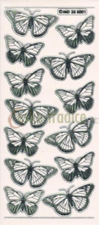 Samolepky motýli transparent, 10x23cm