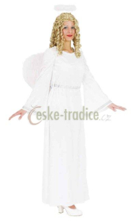 Kostým anděl bílá/stříbrná-samet, dámský