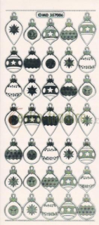 Samolepky koule vánoční transparent, 10x23cm