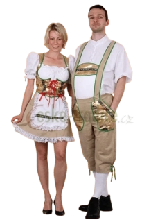 Karnevalový kostým tyrolské devče (zlaté)